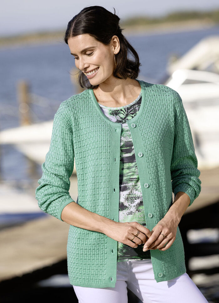 Cardigan met all-over structuur JADEGRÜN