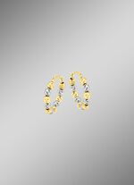 Met diamant beklede creolen in twee kleuren 