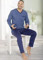 Set van twee pyjama's met V-hals en open zomen 