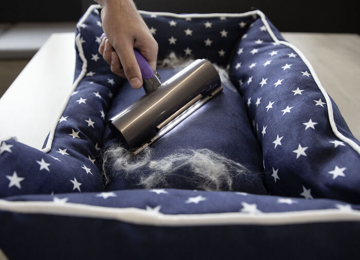 Pluis- en dierenhaarroller deluxe met batterij 