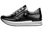 Remonte sneakers met effectieve vetersluiting ZWART