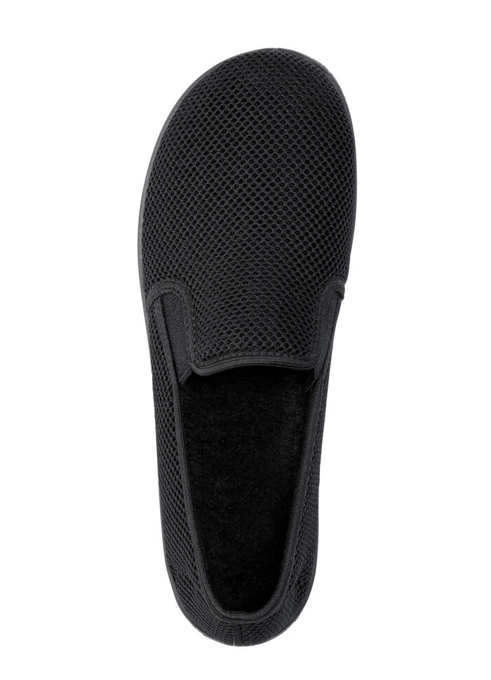 Slippers van luchtig, elastisch textielmateriaal SCHWARZ
