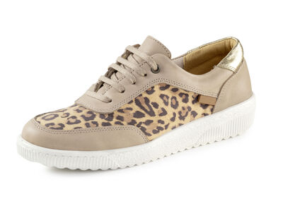 ELENA EDEN veterschoenen met cognackleurige leoprint 