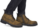 Rieker, gevoerde herenlaarzen, winterschoenen, breedte H, met rits COGNAC