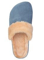 Mubb, warme damespantoffels, breedte H, met lamsvacht JEANS