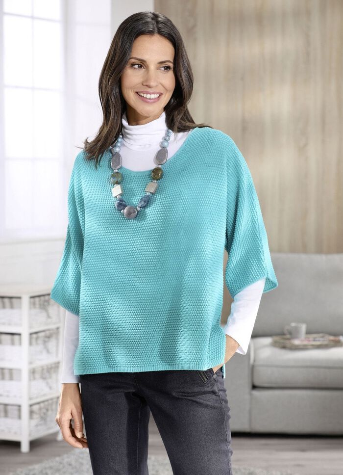 Losvallende trui TURQUOISE