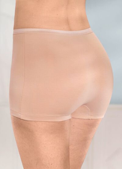 Vierpak broeken met een subtiel glanzende elastische tailleband 