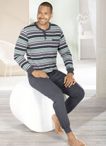 Set van twee pyjama's met knoopsluiting en manchetten 