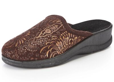 Pantoffels met een bloemmotief 