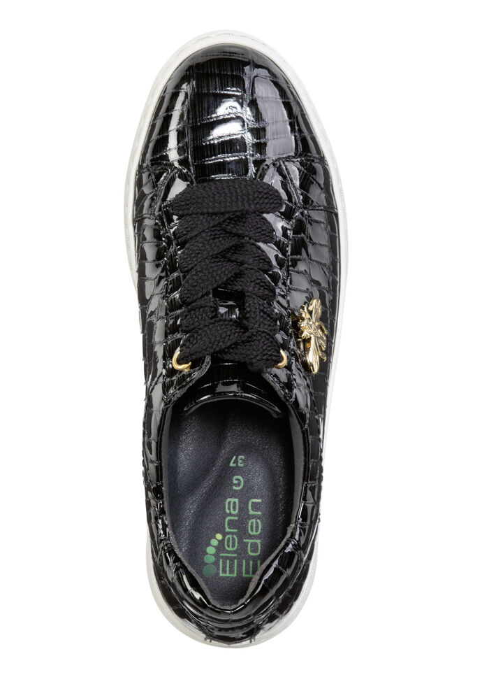 ELENA EDEN sneakers gemaakt van lakleer met elegante metalen sieraden SCHWARZ