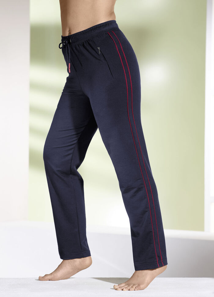 Broek met elastische tailleband rondom MARINE