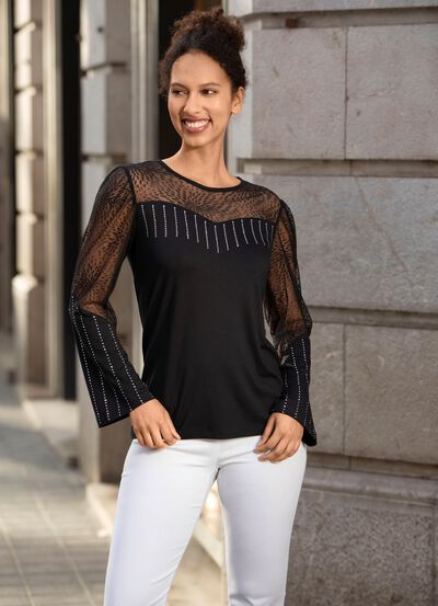 Overhemdtuniek met klinknageldecoratie 