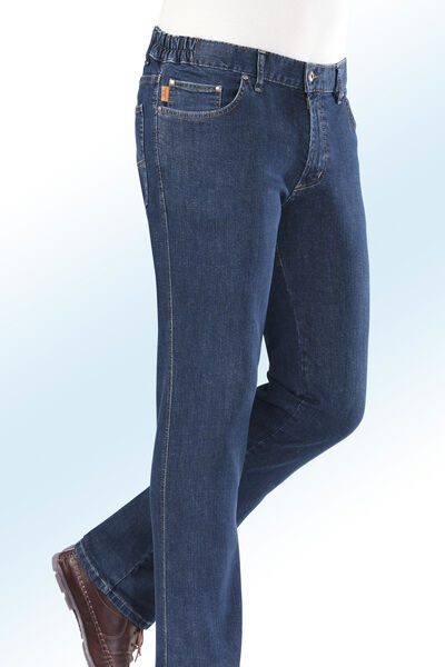 "Francesco Botti"-jeans met elastische inzetstukken in de tailleband in 3 kleuren 