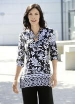 Shirttuniek met randprint 