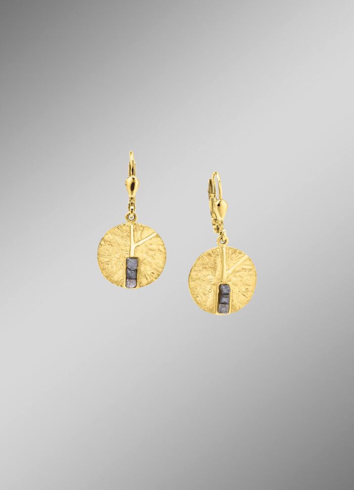 Sprankelende verfijning: oorbellen met 6 ruwe diamanten 