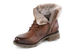 ELENA EDEN, gevoerde dames enkellaarsjes, winterschoenen, breedte G, met uitneembaar voetbed BRUIN