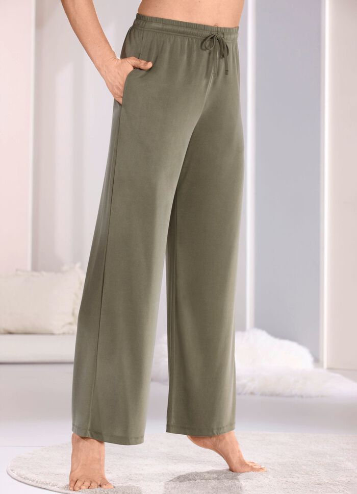 Lange Laurina loungebroek met trekkoord en zakken 
