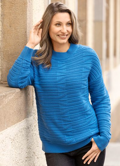 Trui met gemengde textuur 