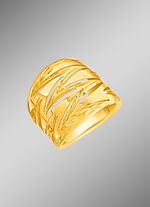 Opengewerkte damesring met zigzagdesign 