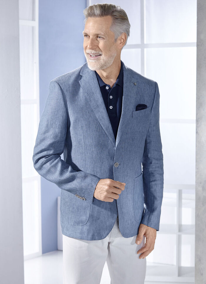 Jas in 3 kleuren MIDDENBLAUW GEMÊLEERD