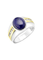 Herenring met lapis lazuli en zirkonia 