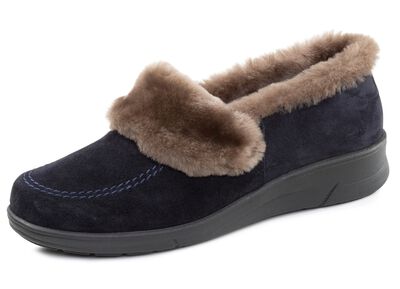 ELENA EDEN, warme damespantoffels, breedte H, met lamsvacht 