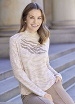 Shirt met rits op de rug BEIGE