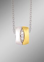 Bicolor hanger met synthetische zirkonia 