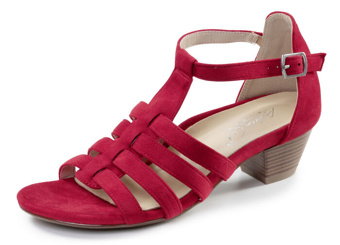 Andrea Conti, modieuze damessandalen, breedte G, met elastische band ROT