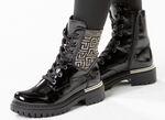 Rieker, stijlvolle dames enkellaarsjes, winterschoenen, met rits SCHWARZ-GOLD