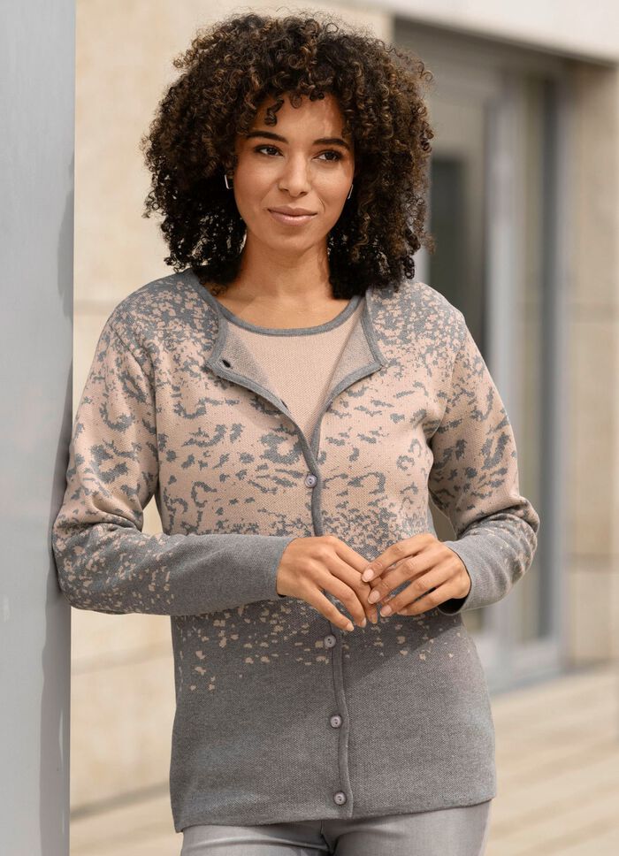 gebreide twinset in jacquarddesign 