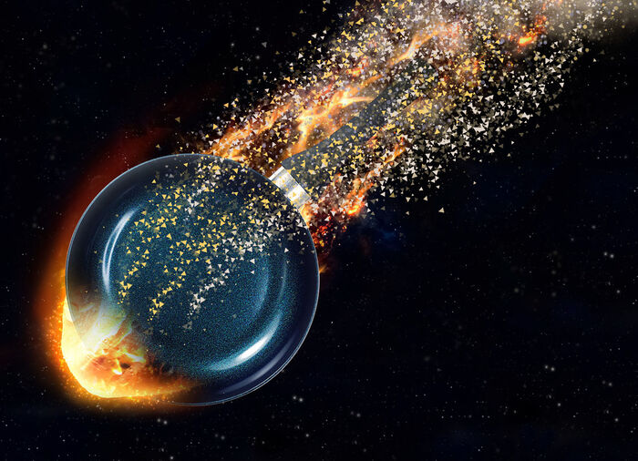 Meteor-pannenset met megaharde diamant-keramische antiaanbaklaag 
