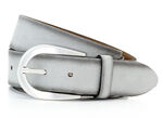 Trendy damesriem, gemaakt van leer, 3,5 cm breed HELLGRAU