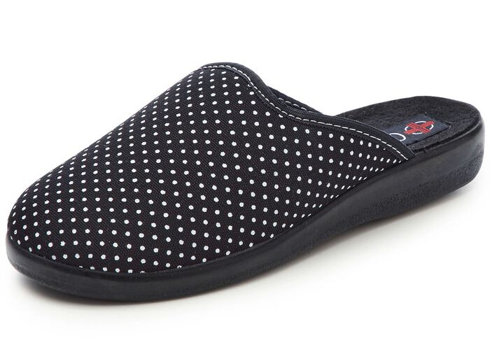 Set van twee pantoffels gemaakt van stippentextiel 