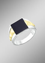 Herenring in bicolor met agaat 