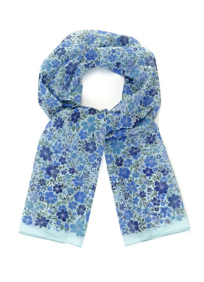 Sjaal met fantasie bloemenmotief 