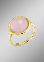 Elegante damesring met echte roze chalcedoon 