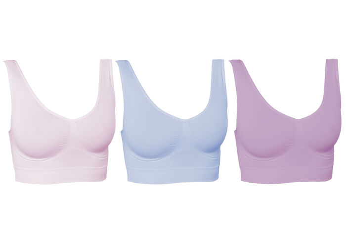 Feel-good bh, set van 3 ROZE-LAVENDEL-BLAUW