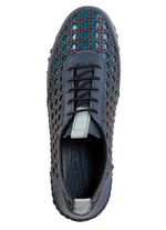 Gemini veterschoen van geperforeerd nappaleer BLAUW