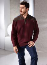 Trui met opstaande kraag en gemengde textuur 