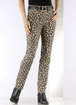 Broek in trendy luipaardprint BEIGE-ZWART-BRUIN