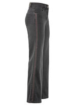 Jeans met decoratieve stiksels in etnische stijl GRAU