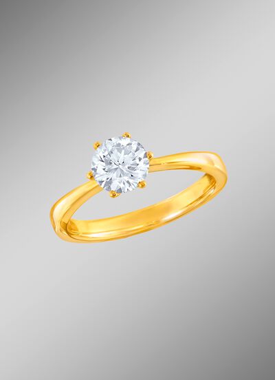 Solitaire-damesring met briljant 