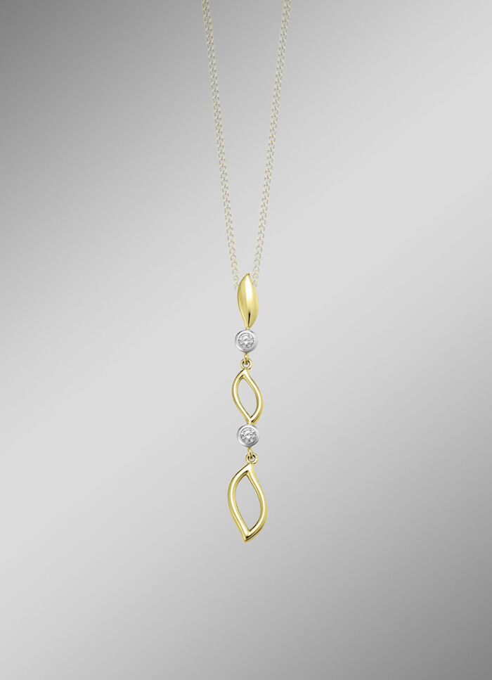 Elegantie in twee kleuren: hanger met synthetische zirkonia 