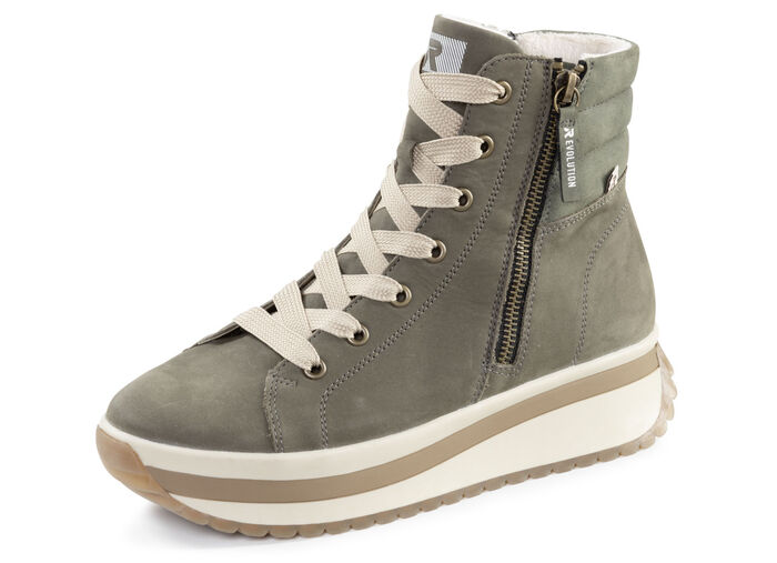 Rieker, trendy dameslaarzen, winterschoenen, met uitneembaar voetbed RIETGROEN