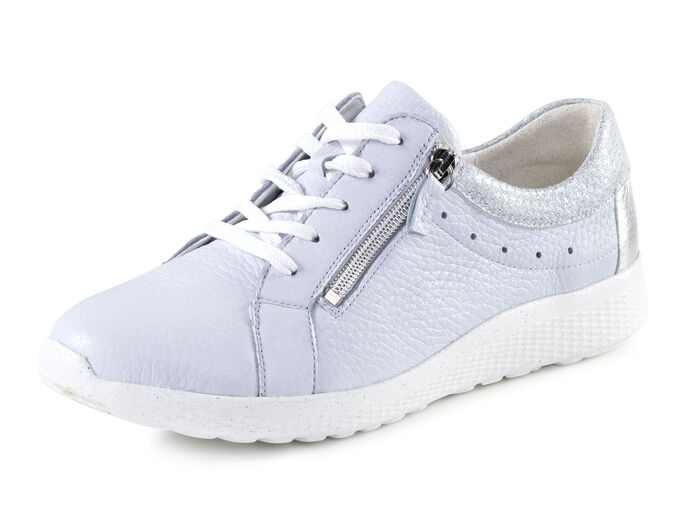 Waldläufer, comfortabele dames veterschoenen, breedte K, met uitneembaar voetbed BLEU-SILBER