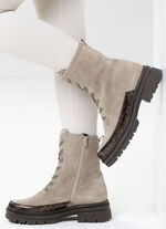 Waldläufer, comfortabele dames enkellaarsjes, winterschoenen, breedte H, met uitneembaar voetbed Bruin