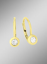 Elegante oorbellen in geel goud met diamanten 