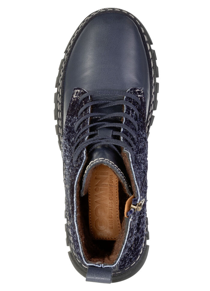 Gemini, modieuze dames enkellaarsjes, winterschoenen, breedte G, met uitneembaar voetbed MARINE