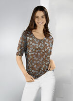 Shirt met briljante kleuren inkjetprint 